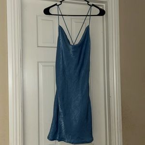 Blue slip dress